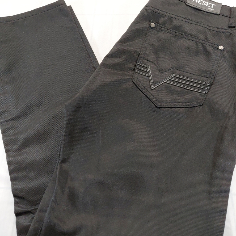 Reset Jeans Mens Black Skinny Jeans 38x32 - Picture 9 of 9
